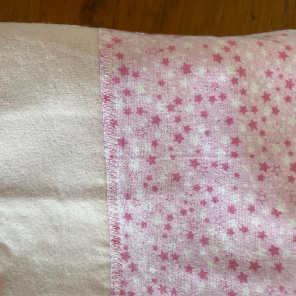 Baby Blanket, Throw or Pet Blanket: Pink & White Stars